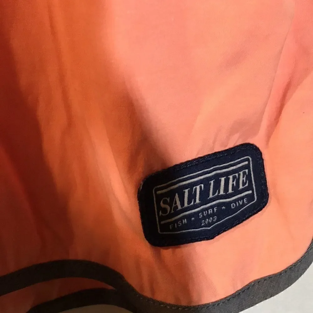 Salt Life Men's Vapor‎ Short Drawstring Waist Orange Boardshort Size 36